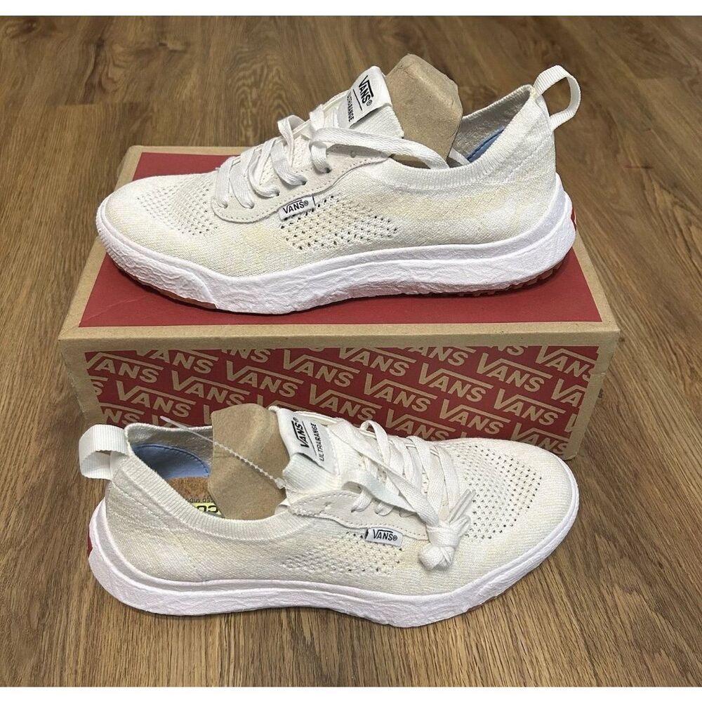 Vans Knit Low-Top Sneakers in Off-White